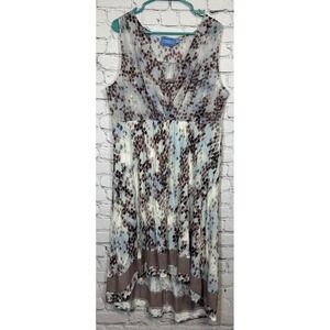 Simply Vera‎ Vera Wang Dress Snakeskin Print Sleeveless Hi-Low Hem XL